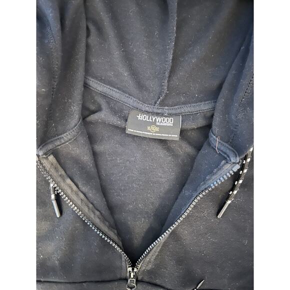 Hollywood The Jean People Black Hoodie Men’s XL Pullover Half Zip Sweatshirt - Picture 2 of 6